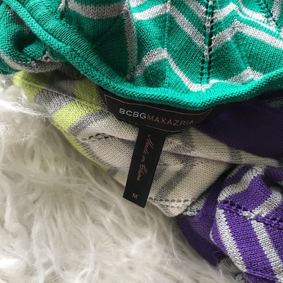 BCBGMAXAZRIA BRIGHT WISTERIA COMBO SWEATER DRESS - Picture 4 of 8